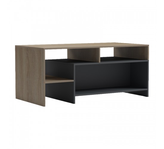 Τραπέζι σαλονιού Consa sonoma - ανθρακί 120x60x52.8εκ Υλικό: 15mm MELAMINE 230-000142