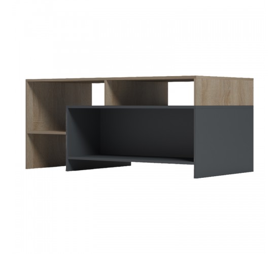 Τραπέζι σαλονιού Consa sonoma - ανθρακί 120x60x52.8εκ Υλικό: 15mm MELAMINE 230-000142