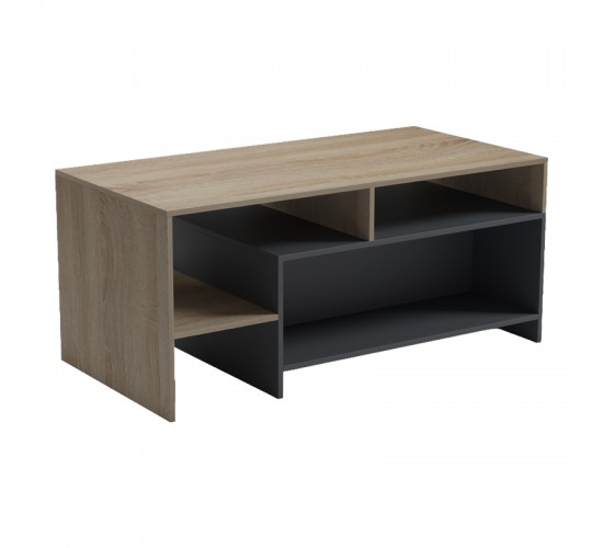 Τραπέζι σαλονιού Consa sonoma - ανθρακί 120x60x52.8εκ Υλικό: 15mm MELAMINE 230-000142