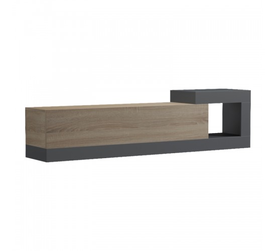 Έπιπλο τηλεόρασης επιτοίχιο Flato sonoma-ανθρακί 150x29.5x38.5εκ Υλικό: 15mm Melamine Board -Solid wood legs 230-000143