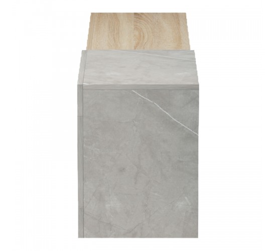 Έπιπλο τηλεόρασης επιτοίχιο Flato sonoma-γκρι μπεζ όψη μαρμάρου 150x29.5x38.5εκ Υλικό: 15mm Melamine Board -Solid wood legs 230-000144