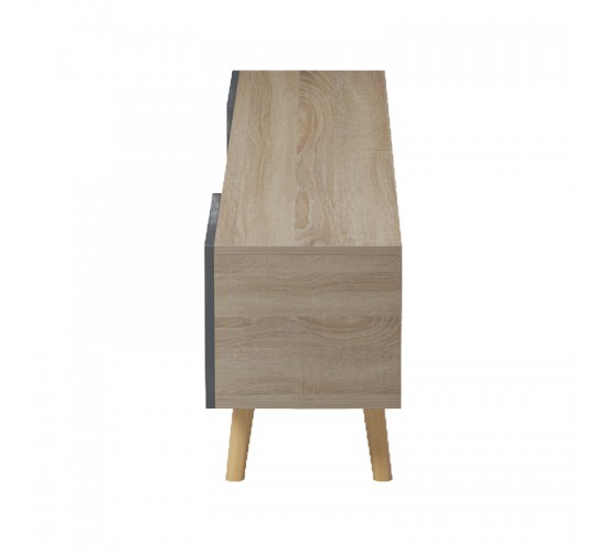 Έπιπλο τηλεόρασης Osclo sonoma-ανθρακί 160x30x53.5εκ Υλικό: 15mm Melamine Board -Solid wood legs 230-000145