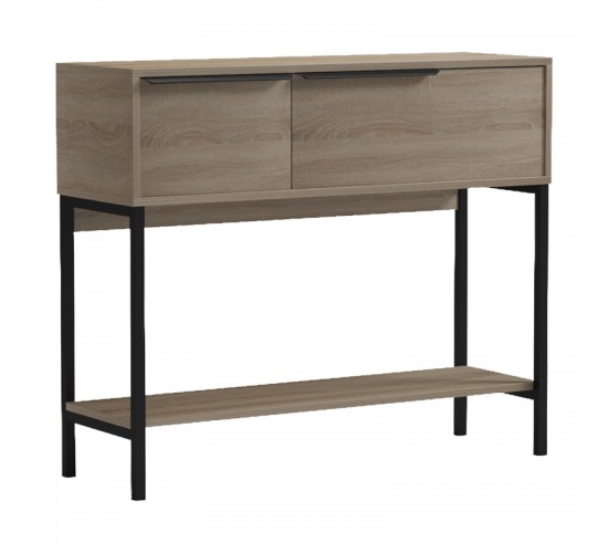 Κονσόλα Nordic σε sonoma-μαύρη απόχρωση 90x29,5x76εκ Υλικό: 15MM MELANMINE BOARD - 20*20MM STEEL TUBE 230-000146