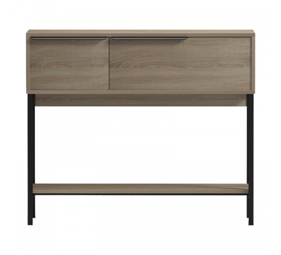 Κονσόλα Nordic σε sonoma-μαύρη απόχρωση 90x29,5x76εκ Υλικό: 15MM MELANMINE BOARD - 20*20MM STEEL TUBE 230-000146