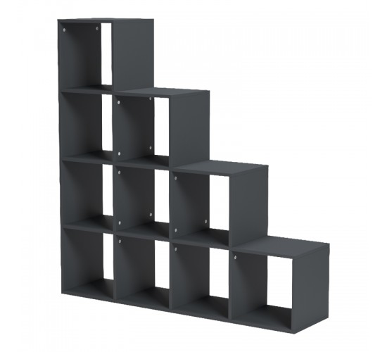 Βιβλιοθήκη Scala ανθρακί 129.5x29x129.5εκ Υλικό: 15mm Melamine Board 230-000149