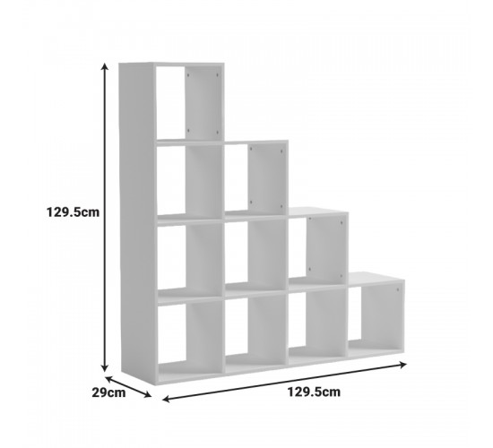 Βιβλιοθήκη Scala ανθρακί 129.5x29x129.5εκ Υλικό: 15mm Melamine Board 230-000149