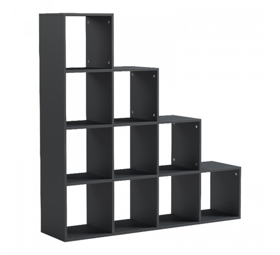 Βιβλιοθήκη Scala ανθρακί 129.5x29x129.5εκ Υλικό: 15mm Melamine Board 230-000149