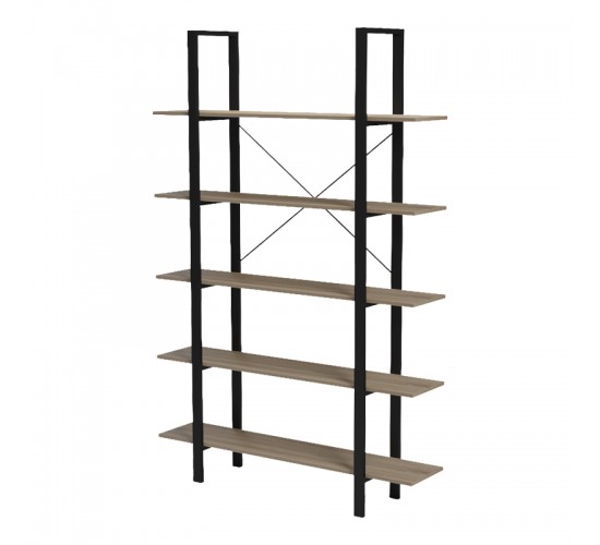 Βιβλιοθήκη-Ραφιέρα Loftie sonoma-μαύρο μέταλλο 126x28x165εκ Υλικό: 15mm Melamine Board-20*40mm Powder Coated Steel Tube 230-000150