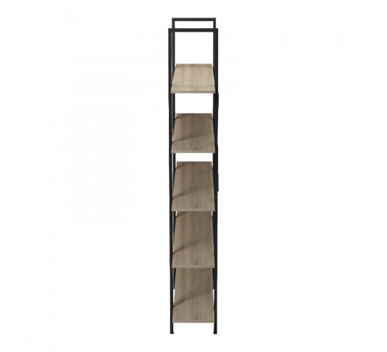 Βιβλιοθήκη-Ραφιέρα Loftie sonoma-μαύρο μέταλλο 126x28x165εκ Υλικό: 15mm Melamine Board-20*40mm Powder Coated Steel Tube 230-000150