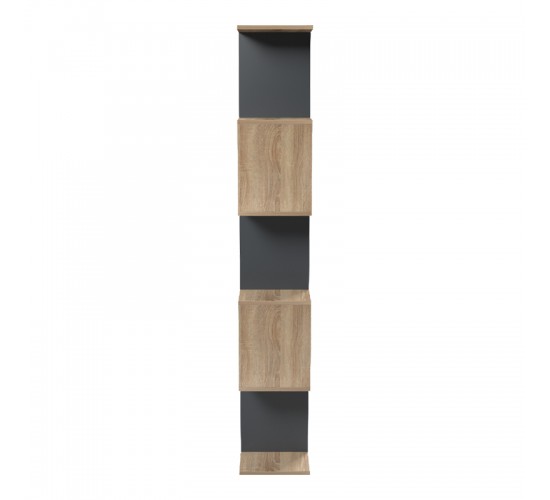 Βιβλιοθήκη Tetri sonoma-ανθρακί 121.8x25.4x158.8εκ Υλικό: 15mm Melamine Board 230-000151