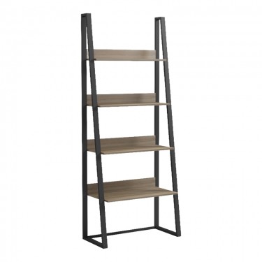 Βιβλιοθήκη-Ραφιέρα Alfa sonoma-μαύρο μέταλλο 75x36x185εκ Υλικό: 15mm Melamine Board-20*40mm Powder Coated Steel Tube 230-000156