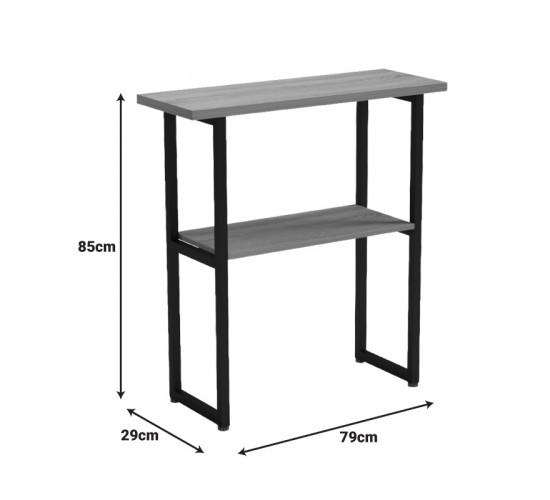 Κονσόλα Solain sonoma-μαύρο μέταλλο 79x29x85εκ Υλικό: 15MM MELANMINE BOARD - 25*25MM STEEL TUBE 230-000158