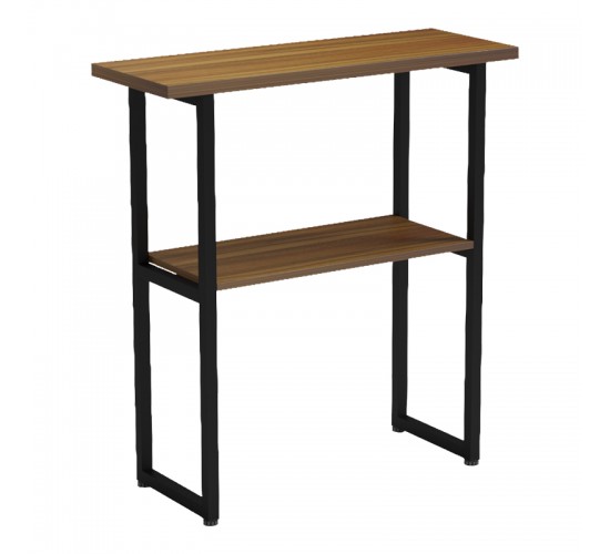 Κονσόλα Solain καρυδί-μαύρο μέταλλο 79x29x85εκ Υλικό: 15MM MELANMINE BOARD - 25*25MM STEEL TUBE 230-000160