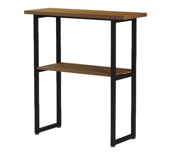 Κονσόλα Solain καρυδί-μαύρο μέταλλο 79x29x85εκ Υλικό: 15MM MELANMINE BOARD - 25*25MM STEEL TUBE 230-000160