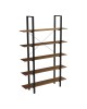 Βιβλιοθήκη-Ραφιέρα Varous καρυδί-μαύρο μέταλλο 120x28x180εκ Υλικό: 15mm Melamine Board-20*40mm Powder Coated Steel Tube 230-000161