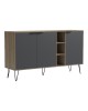 Μπουφές Balain sonoma-ανθρακί 142x35.5x83εκ Υλικό: 15mm Melamine Board -Steel black legs 230-000162