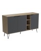 Μπουφές Balain sonoma-ανθρακί 142x35.5x83εκ Υλικό: 15mm Melamine Board -Steel black legs 230-000162