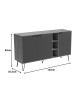 Μπουφές Balain sonoma-ανθρακί 142x35.5x83εκ Υλικό: 15mm Melamine Board -Steel black legs 230-000162