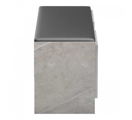 Παπουτσοθήκη-σκαμπό Zulla γκρι μπεζ εφε μαρμαρου-μαυρο 110x37x43εκ Υλικό: 15MM MELANMINE BOARD - PU CUSHION 230-000165