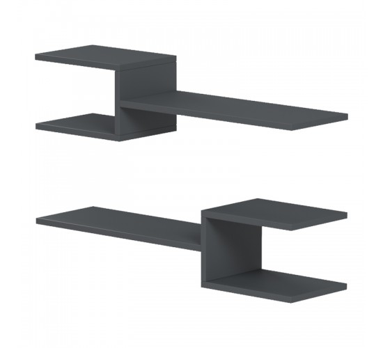 Ραφιέρα τοίχου Galler ανθρακί 79x19.5x18εκ Υλικό: MELAMINE15mm 230-000168
