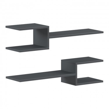 Ραφιέρα τοίχου Galler ανθρακί 79x19.5x18εκ Υλικό: MELAMINE15mm 230-000168
