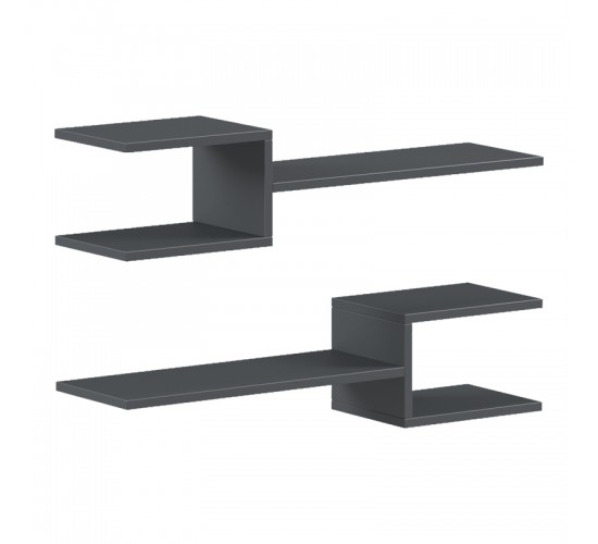 Ραφιέρα τοίχου Galler ανθρακί 79x19.5x18εκ Υλικό: MELAMINE15mm 230-000168