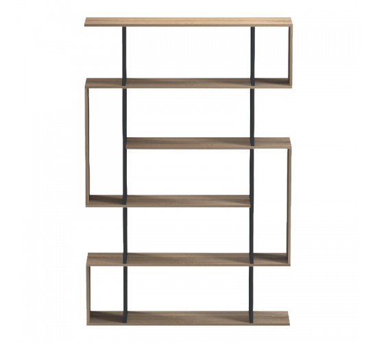 Βιβλιοθήκη Mito sonoma-ανθρακί 108.5x25x161εκ Υλικό: 15mm Melamine Board 230-000169