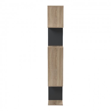 Βιβλιοθήκη Mito sonoma-ανθρακί 108.5x25x161εκ Υλικό: 15mm Melamine Board 230-000169