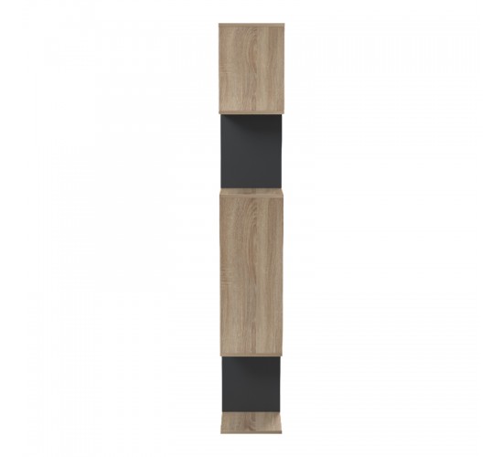 Βιβλιοθήκη Mito sonoma-ανθρακί 108.5x25x161εκ Υλικό: 15mm Melamine Board 230-000169