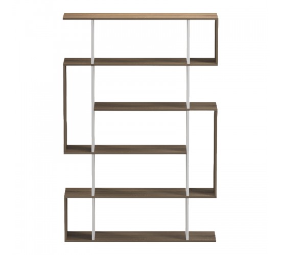 Βιβλιοθήκη Mito sonoma - λευκό 108.5x25x161εκ Υλικό: 15mm Melamine Board 230-000170