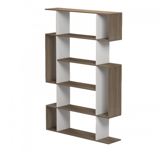 Βιβλιοθήκη Mito sonoma - λευκό 108.5x25x161εκ Υλικό: 15mm Melamine Board 230-000170