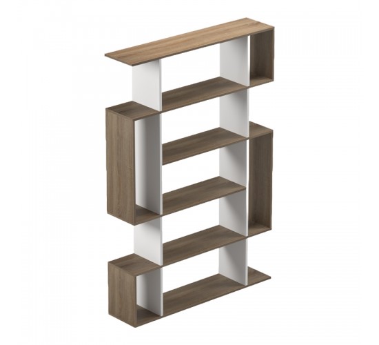 Βιβλιοθήκη Mito sonoma - λευκό 108.5x25x161εκ Υλικό: 15mm Melamine Board 230-000170