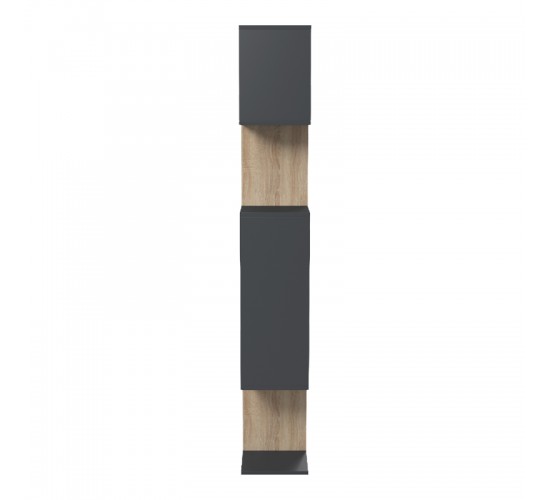 Βιβλιοθήκη Mito ανθρακί - sonoma 108.5x25x161εκ Υλικό: 15mm Melamine Board 230-000171
