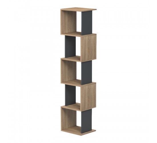 Βιβλιοθήκη Cubik sonoma- ανθρακί 35x30x161εκ Υλικό: 15mm Melamine Board 230-000175