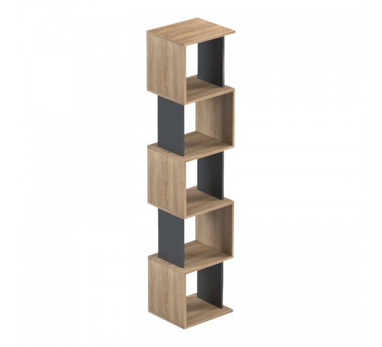 Βιβλιοθήκη Cubik sonoma- ανθρακί 35x30x161εκ Υλικό: 15mm Melamine Board 230-000175