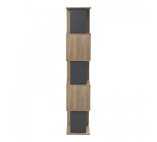 Βιβλιοθήκη Cubik sonoma- ανθρακί 35x30x161εκ Υλικό: 15mm Melamine Board 230-000175