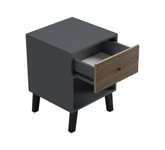 Κομοδίνο Tuscany sonoma-ανθρακί 40x40x55εκ Υλικό: 15mm MELAMINE 230-000176