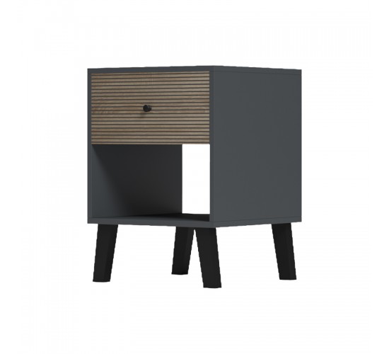 Κομοδίνο Tuscany sonoma-ανθρακί 40x40x55εκ Υλικό: 15mm MELAMINE 230-000176