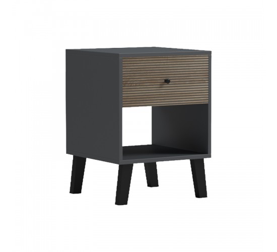 Κομοδίνο Tuscany sonoma-ανθρακί 40x40x55εκ Υλικό: 15mm MELAMINE 230-000176