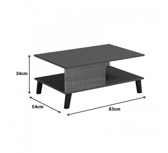 Τραπεζάκι σαλονιού Tuscany sonoma-ανθρακί 83x54x34εκ Υλικό: 15mm MELAMINE 230-000177