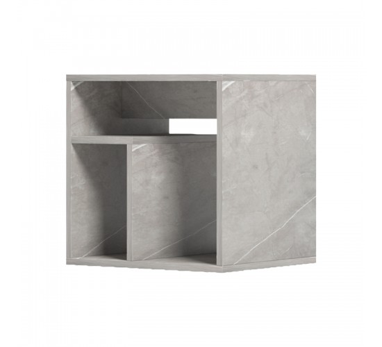 Βοηθητικό τραπέζι Doublo γκρι μπεζ μαρμαρου 40x35x40εκ Υλικό: 15mm MELAMINE 230-000183