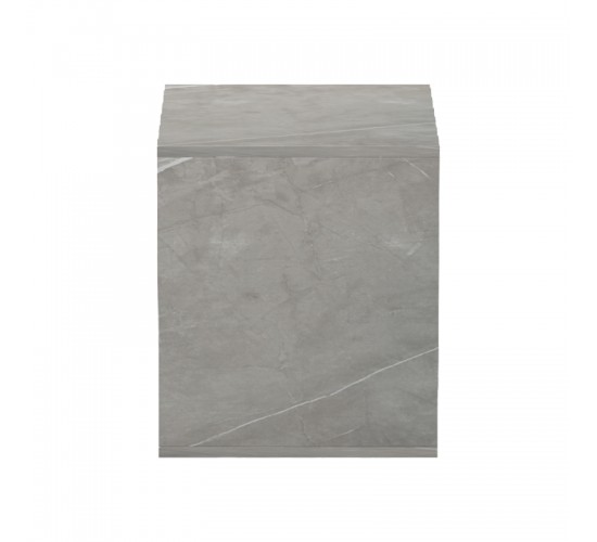 Βοηθητικό τραπέζι Doublo γκρι μπεζ μαρμαρου 40x35x40εκ Υλικό: 15mm MELAMINE 230-000183