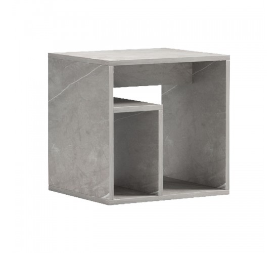 Βοηθητικό τραπέζι Doublo γκρι μπεζ μαρμαρου 40x35x40εκ Υλικό: 15mm MELAMINE 230-000183