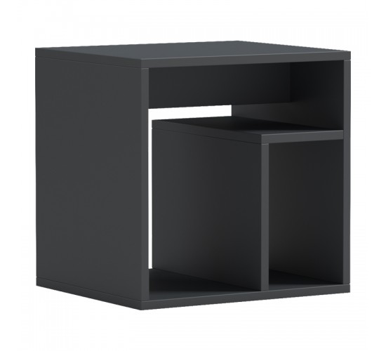 Κομοδίνο Doublo ανθρακί 40x35x40εκ Υλικό: 15mm MELAMINE 230-000184