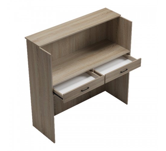 Γραφείο reception Optima με led sonoma-ανθρακί 110x40x110εκ Υλικό: Melamine 230-000185