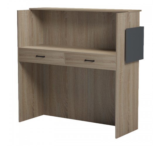 Γραφείο reception Optima με led sonoma-ανθρακί 110x40x110εκ Υλικό: Melamine 230-000185