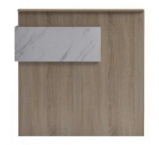 Γραφείο reception Optima με led sonoma-λευκή όψη μαρμάρου 110x40x110εκ Υλικό: Melamine 230-000186