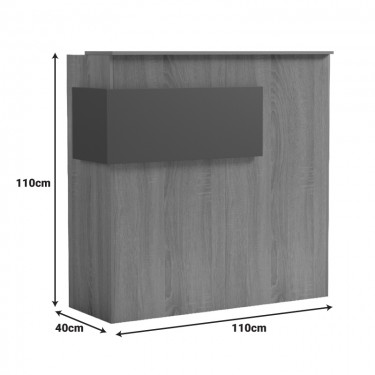 Γραφείο reception Optima με led sonoma-λευκή όψη μαρμάρου 110x40x110εκ Υλικό: Melamine 230-000186