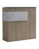 Γραφείο reception Optima με led sonoma-λευκή όψη μαρμάρου 110x40x110εκ Υλικό: Melamine 230-000186