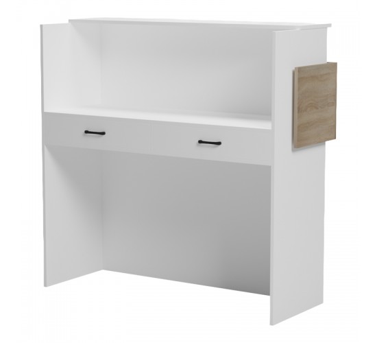 Γραφείο reception Optima με led λευκό-sonoma 110x40x110εκ Υλικό: Melamine 230-000187